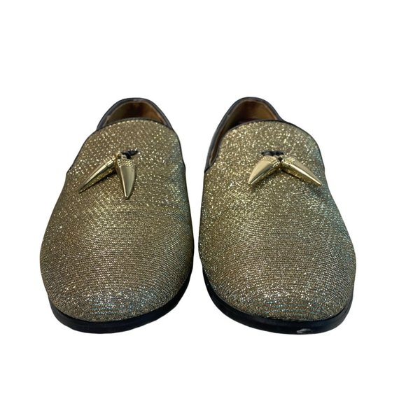 Giorgio Brutini Conquest Sparkly Gold Loafers Sz 11M - Picture 2 of 8